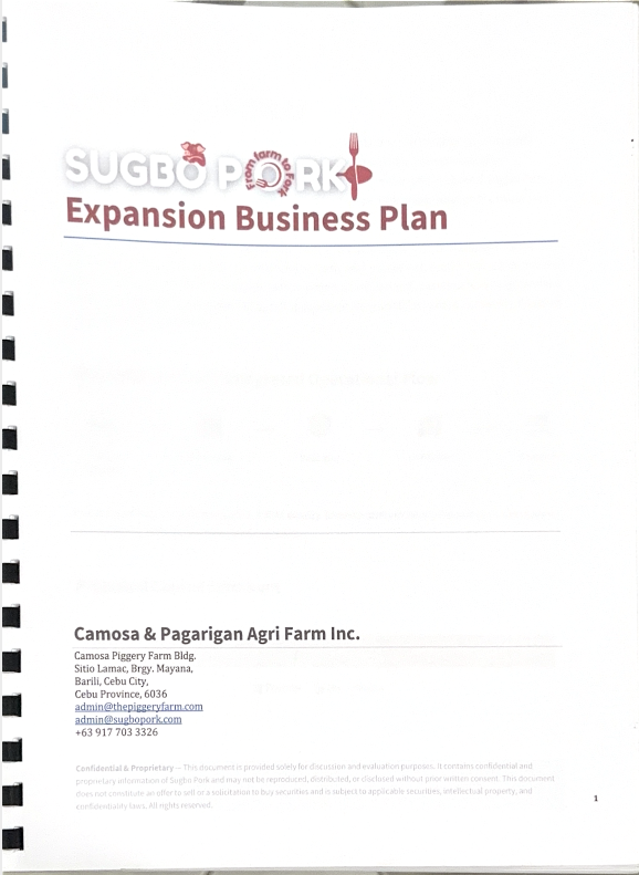 Sugbo Pork Expansion Business Plan document cover
